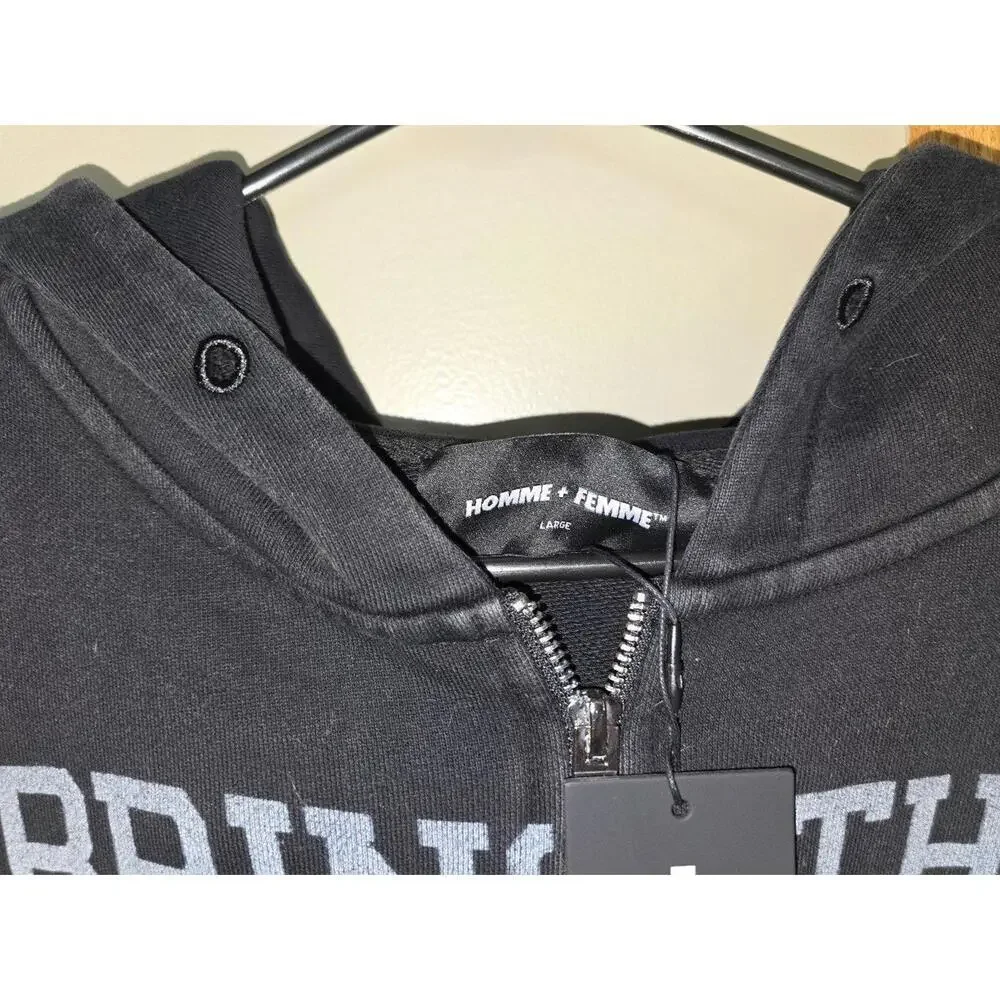 Homme + Femme Guerilla Cutoff Zip Hoodie Black - Picture 6 of 8